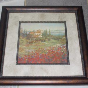 "Provincial Village" print by Michael Longo professionally matted & framed